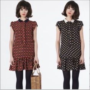 Dear Creatures drop waist, polka dot dress, small